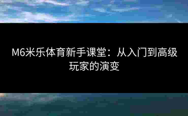 M6米乐体育新手课堂：从入门到高级玩家的演变