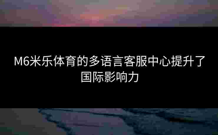 M6米乐体育的多语言客服中心提升了国际影响力