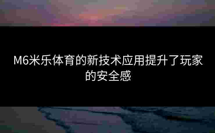 M6米乐体育的新技术应用提升了玩家的安全感